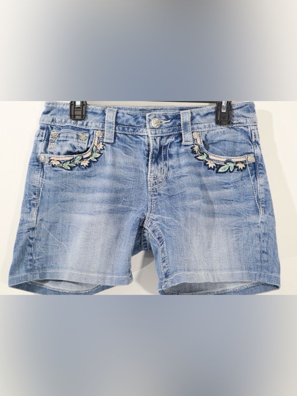 Miss Me Light stone washed Blue Denim Shorts